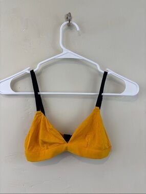 MeUndies Yellow Triangle Bralette with Black Straps